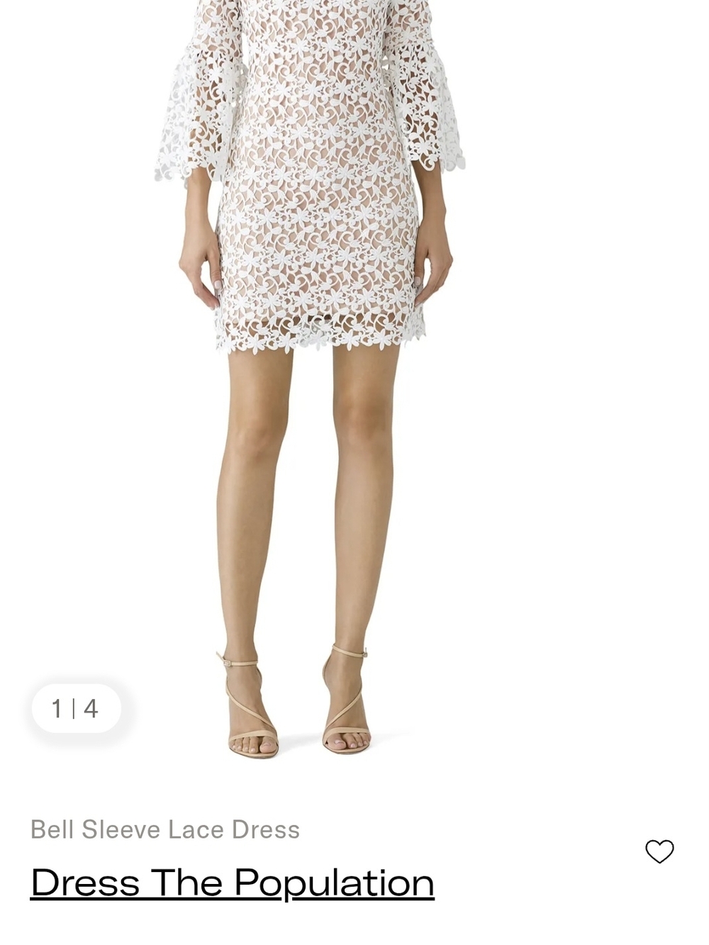 Dress the Population White Lace Floral Mini Skirt